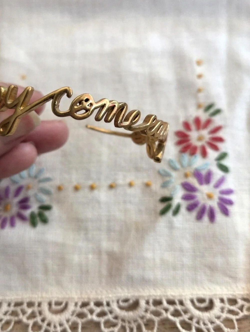Madewell “Easy Come, Easy Go” Script Cuff Bracelet